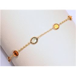 #44-14K YELLOW GOLD SAPPHIRE BRACELET W/COA