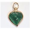 Image 1 : #45-14K YELLOW GOLD EMERALD PENDANT W/COA