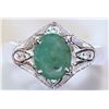 Image 1 : #46-STERLING SILVER EMERALD (1.9CT) RING W/COA