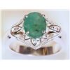 Image 2 : #46-STERLING SILVER EMERALD (1.9CT) RING W/COA