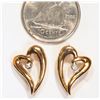 Image 2 : #47-10K YELLOW GOLD DIAMOND HEART EARRINGS