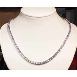 #1-ST.SILVER TANZANITE NECKLACE W/COA
