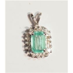 #2-14K GOLD EMERALD (0.75CT) & DIAMOND (0.15CT)