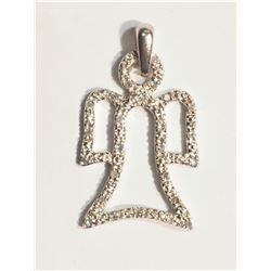 #3-ST.SILVER DIAMOND(0.30CT) ANGEL PENDANT W/COA