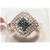 Image 1 : #5-ST.SILVER BLUE&WHITE DIAMOND(0.64CT)RING W/COA