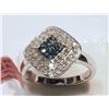 Image 2 : #5-ST.SILVER BLUE&WHITE DIAMOND(0.64CT)RING W/COA