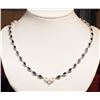 Image 1 : #7-ST.SILVER SAPPHIRE NECKLACE W/COA