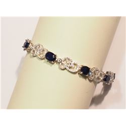 #8-ST.SILVER SAPPHIRE BRACELET W/COA