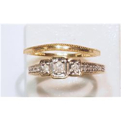 #12-10K GOLD DIAMOND(0.12CT) RING SET