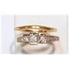 Image 2 : #12-10K GOLD DIAMOND(0.12CT) RING SET