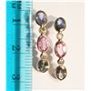 Image 3 : #13-14K GOLD SAPPHIRE & DIAMOND EARRINGS W/COA