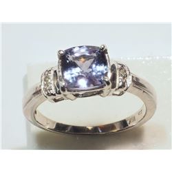 #15-14K GOLD TANZANITE & DIAMOND RING W/COA