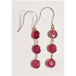 #19-14K GOLD RUBY(7.0CT) EARRINGS