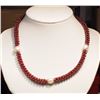 Image 1 : #20-ST.SILVER GARNET & PEARL NECKLACE