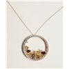 Image 1 : #21-10K GOLD GARNET & DIAMOND PENDANT NECKLACE