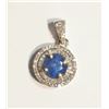 Image 1 : #25-14K GOLD SAPPHIRE DIAMONDS PENDANT W/COA