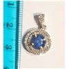 Image 2 : #25-14K GOLD SAPPHIRE DIAMONDS PENDANT W/COA