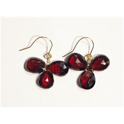 #29-14K GOLD GARNET EARRINGS W/COA