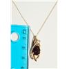 Image 2 : #32-10K GOLD GARNET & DIAMOND(0.18CT) PENDANT