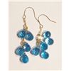 Image 1 : #39-14K GOLD BLUE TOPAZ TEAR DROP EARRINGS