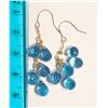 Image 2 : #39-14K GOLD BLUE TOPAZ TEAR DROP EARRINGS