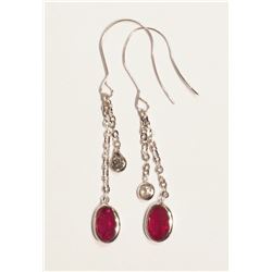 #40-14K GOLD RUBY & DIAMOND EARRINGS W/COA
