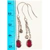 Image 2 : #40-14K GOLD RUBY & DIAMOND EARRINGS W/COA