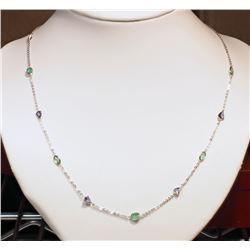 #47-14K GOLD EMERALD(2.10CT) & TANZANITE NECKLACE