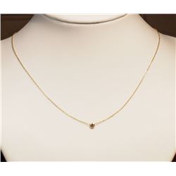 #48-10K GOLD COGNAC DIAMOND NECKLACE W/COA