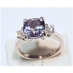 #49-14K GOLD TANZANITE & DIAMOND RING W/COA
