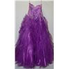 Image 2 : PURPLE RUFFLED BOTTOM, BEADED BODICE CORSET BACK