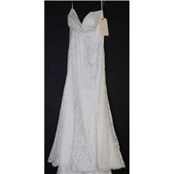 IVORY LACE COVERED CORSET BACK WEDDING GOWN WITH