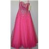 Image 1 : HOT PINK STRAPLESS CORSET BACK GOWN WITH