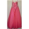 Image 2 : HOT PINK STRAPLESS CORSET BACK GOWN WITH