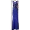 Image 1 : ROYAL BLUE SEQUINNED FULL BACK GOWN