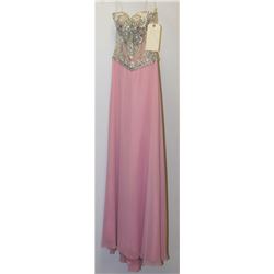 LIGHT PINK FULL BACK GOWN WITH SEQUINNED