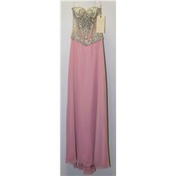 LIGHT PINK FULL BACK GOWN WITH SEQUINNED