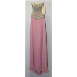 LIGHT PINK FULL BACK GOWN WITH SEQUINNED