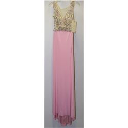 LIGHT PINK FULL BACK GOWN WITH SEQUINNED