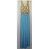 Image 2 : AQUA FULL BACK GOWN WITH SEQUINNED TOP