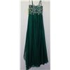 Image 2 : EMERALD GREEN ZIPPER BACK GOWN WITH