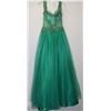 Image 2 : EMERALD GREEN ZIPPER BACKED GOWN WITH