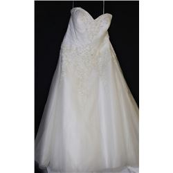 WHITE EMBROIDERED WITH LACE CORSET BACK WEDDING