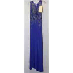 TRANSLUSCENT ROYAL BLUE FULL LACED BACK GOWN