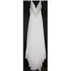 Image 2 : IVORY FULL BUTTON BACKED WEDDING GOWN WITH TRAIN