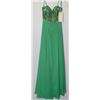 Image 1 : FOREST GREEN SEQUINED TOP LONG GOWN