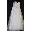 Image 1 : WHITE LACE OVERLAY STRAPLESS WEDDING GOWN W/ TRAIN