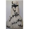 Image 1 : WHITE & BLACK STRAPLESS WEDDING GOWN W/ TRAIN