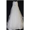 Image 1 : WHITE STRAPLESS LACE OVERLAY WEDDING GOWN W/