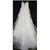 Image 2 : WHITE STRAPLESS LACE OVERLAY WEDDING GOWN W/